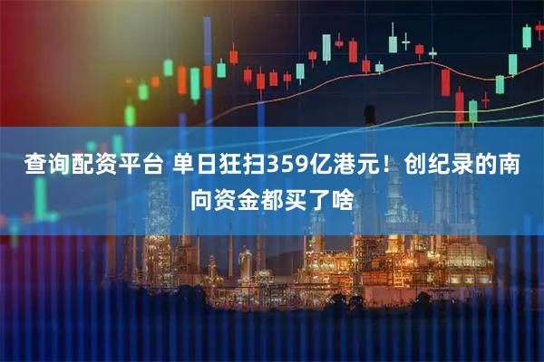 查询配资平台 单日狂扫359亿港元！创纪录的南向资金都买了啥