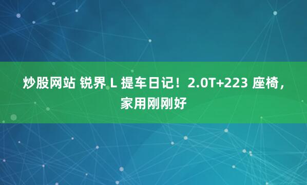 炒股网站 锐界 L 提车日记！2.0T+223 座椅，家用刚刚好